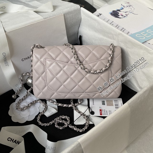 Chanel專櫃新款銀球鏈條女包 香奈兒銀鏈AS1787爆款cf mini口蓋包 djc5938